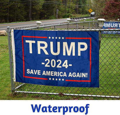 Donald Trump Flags 2024, Re-Elect Trump 2024 Flag, save America Again Flag with Brass Grommets Patriotic Outdoor Indoor Decoration Banner, 3X5 Ft