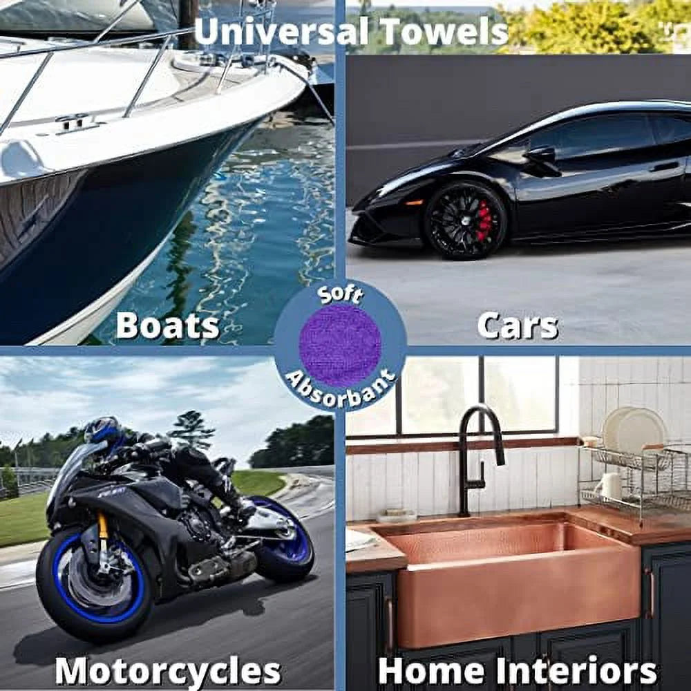 PAKS 16" X 24" Premium Microfiber Towels - XL Pack of 3 - Detailer Grade Express Drying Towels , Scratch-Free , Lint-Free, Drying Towels for Cars, Windows, Dishes